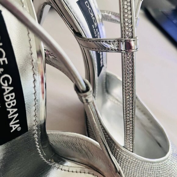 Dolce & Gabbana Lollo 105 Crystal Slingback Pumps - Picture 10 of 16